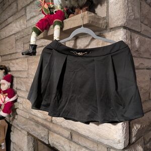 Cider Black Skater Skirt with Chain Detail